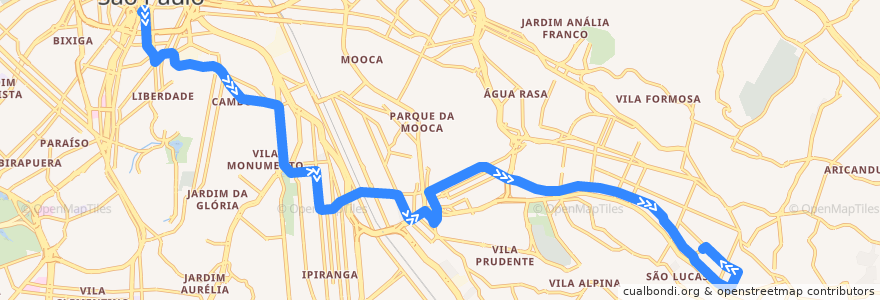 Mapa del recorrido 314V-10 Vila Ema de la línea  en Сан-Паулу.