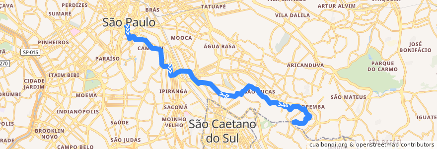 Mapa del recorrido 314J-10 Santa Madalena de la línea  en Sao Paulo.