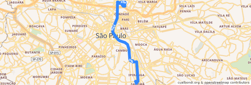 Mapa del recorrido 571T-10 Terminal Sacomã de la línea  en 상파울루.