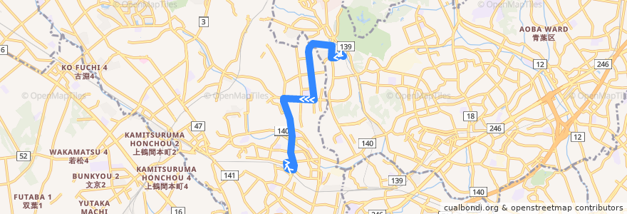 Mapa del recorrido 成瀬04系統 de la línea  en 일본.