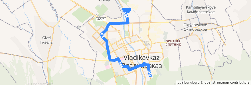 Mapa del recorrido Маршрут №5 (прямое направление) de la línea  en городской округ Владикавказ.