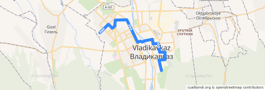 Mapa del recorrido Маршрут №24 (от рынка "Закарпатье) de la línea  en городской округ Владикавказ.