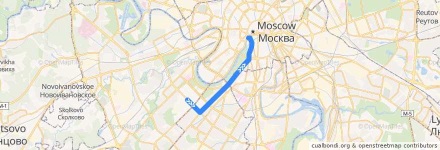 Mapa del recorrido Троллейбус 4: улица Лебедева - Кинотеатр Ударник de la línea  en Москва.