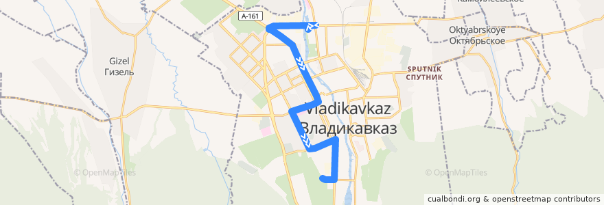 Mapa del recorrido Маршрут №19 (от ул.Иристонская) de la línea  en городской округ Владикавказ.