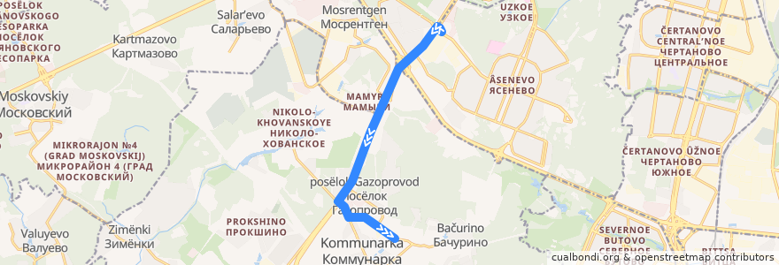 Mapa del recorrido Автобус №882: Метро Тёплый Стан - м/р "Эдальго" de la línea  en Verwaltungsbezirk Nowomoskowski.