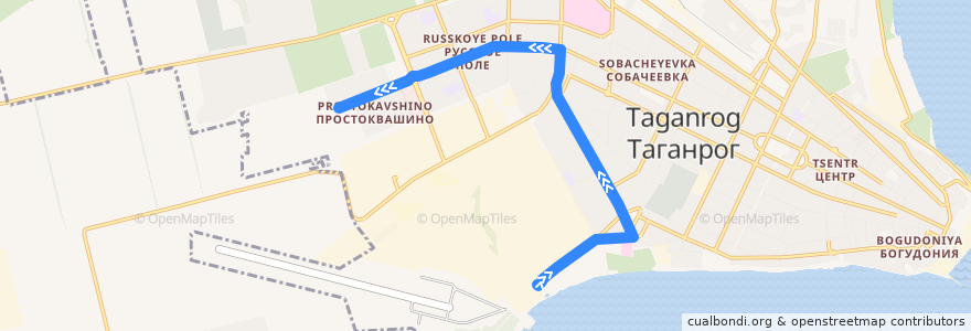 Mapa del recorrido Троллейбус 4 de la línea  en Taganrog City District.