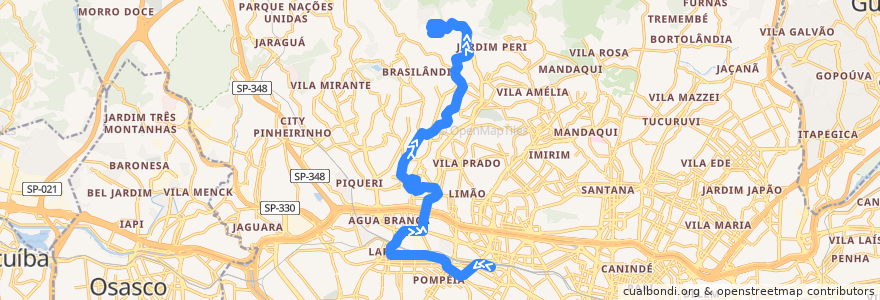 Mapa del recorrido 938V-10 Jardim Vista Alegre de la línea  en Sao Paulo.