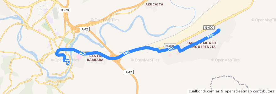 Mapa del recorrido Línea 61: Zocodover → Santa María de Benquerencia (Centro) de la línea  en Толедо.