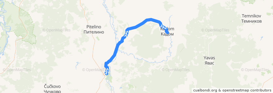 Mapa del recorrido Сасово — Кадом de la línea  en 梁贊州.
