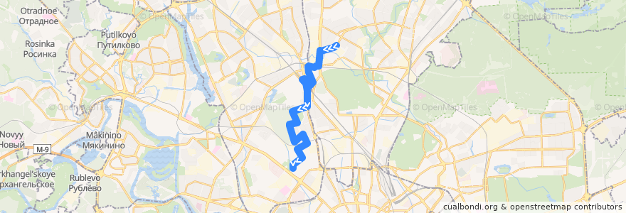 Mapa del recorrido Автобус 692: Микрорайон 4 «Д» Отрадного => Метро «Динамо» de la línea  en Moscou.