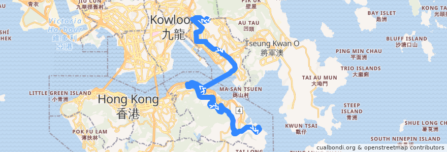 Mapa del recorrido Bus 606 (Siu Sai Wan (Island Resort) → Choi Wan (Fung Shing Street) de la línea  en 香港 Hong Kong.