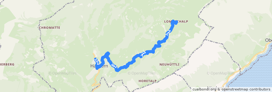 Mapa del recorrido Bus 107: Habkern => Lombachalp de la línea  en Habkern.