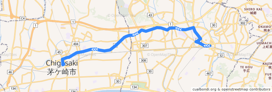 Mapa del recorrido 藤沢07系統 de la línea  en 가나가와현.
