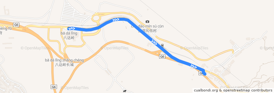 Mapa del recorrido Bus 八达岭景区接驳车 de la línea  en 延庆区.