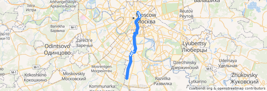 Mapa del recorrido Ночной трамвай 3: Метро «Чистые пруды» => Улица Академика Янгеля de la línea  en Москва.
