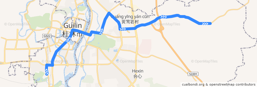 Mapa del recorrido Bus 10: 园林植物园 => 电子科大 de la línea  en Guilin.