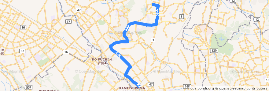 Mapa del recorrido 町田37系統 de la línea  en Machida.