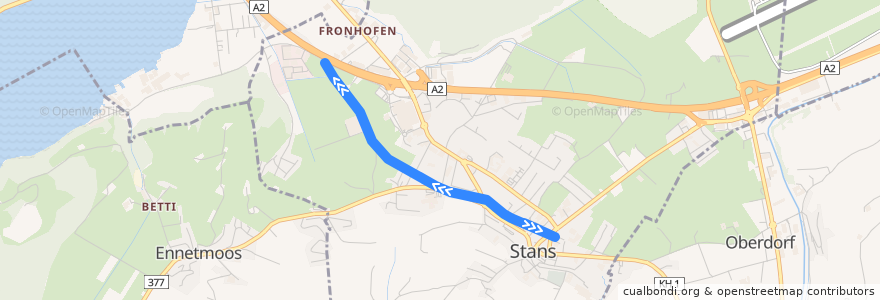 Mapa del recorrido S44: Luzern => Stans de la línea  en 스위스.