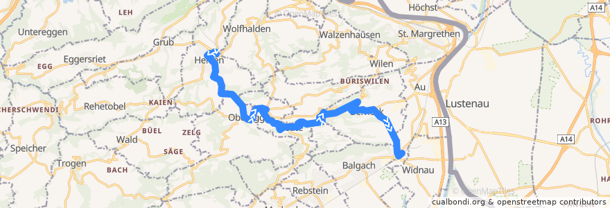 Mapa del recorrido Bus 226: Heiden => Heerbrugg de la línea  en St. Gallen.