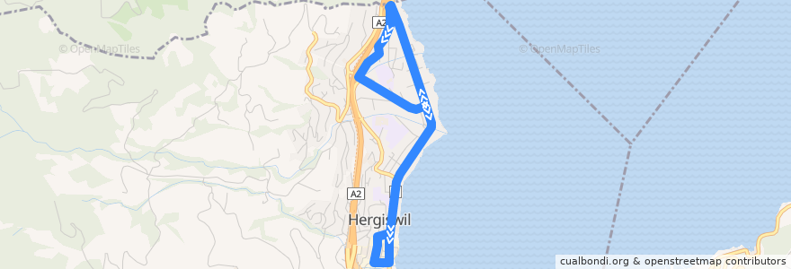 Mapa del recorrido Matt Bus Hergiswil de la línea  en سوئیس.