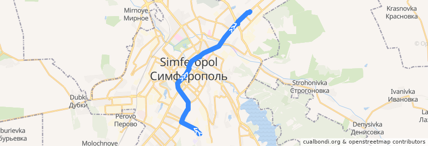 Mapa del recorrido Троллейбус №7: Балаклавский рынок - Свобода de la línea  en Simferopol municipality council.
