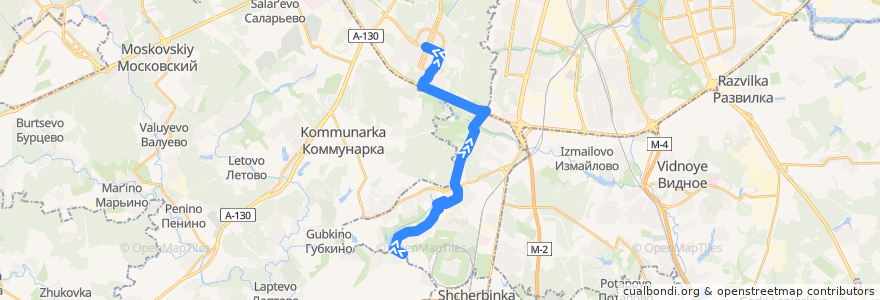 Mapa del recorrido Автобус 202: Остафьевская улица - метро "Ясенево" de la línea  en Moscú.
