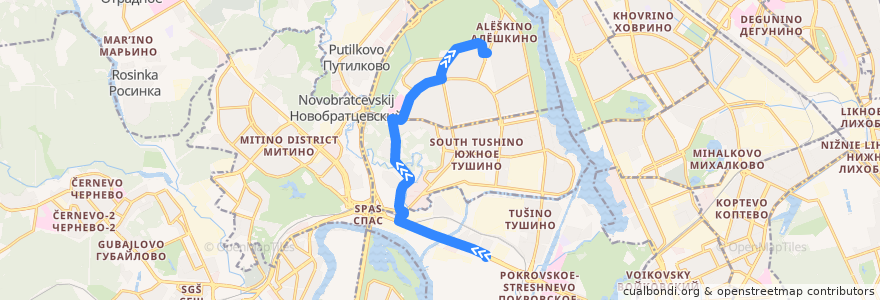 Mapa del recorrido Автобус №88К: 3-й микрорайон Сходненской поймы - метро "Планерная" de la línea  en Северо-Западный административный округ.
