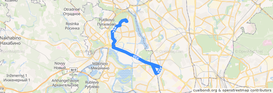 Mapa del recorrido Автобус №88: метро "Сокол" - метро "Планерная" de la línea  en North-Western Administrative Okrug.
