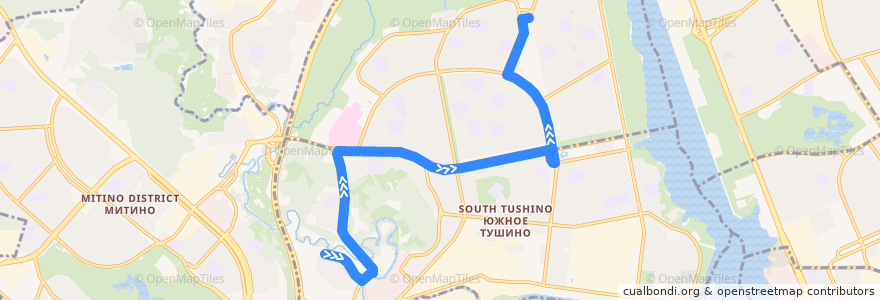 Mapa del recorrido Автобус №43: 3-й микрорайон Сходненской поймы - метро "Планерная" de la línea  en Северо-Западный административный округ.