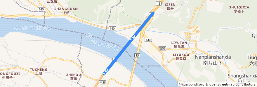 Mapa del recorrido 9010 台中-新竹 de la línea  en 먀오리 현.
