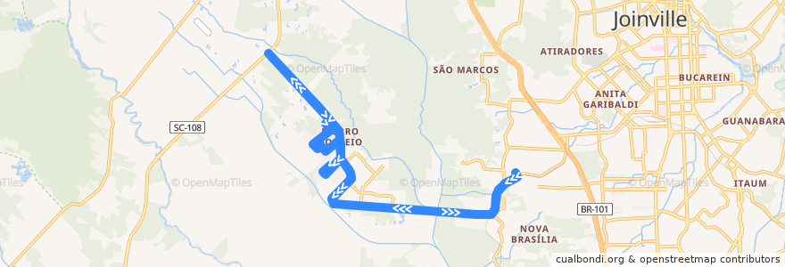 Mapa del recorrido Circular Costa e Silva via Benjamin Constant de la línea  en Жоинвили.