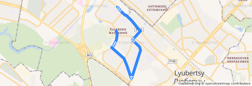 Mapa del recorrido Автобус №669: Метро "Лермонтовский проспект" - 2-й микрорайон Жулебина de la línea  en Центральный федеральный округ.