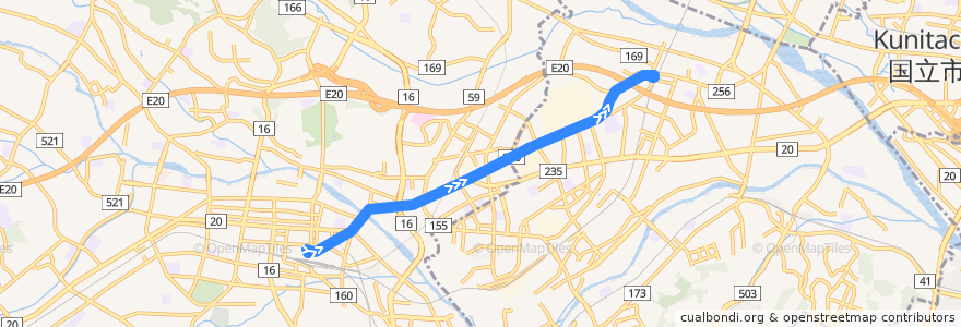 Mapa del recorrido 日野50系統 de la línea  en 东京都/東京都.