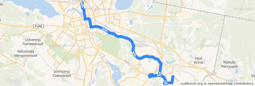 Mapa del recorrido Автобус 1. Железнодорожный вокзал — станция Кольцово de la línea  en городской округ Екатеринбург.