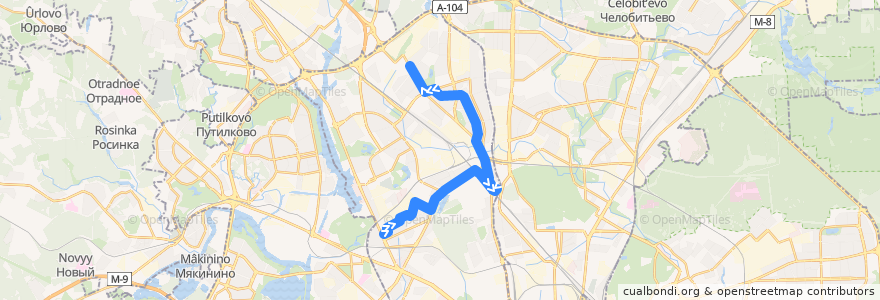 Mapa del recorrido Автобус 114: Метро Войковская - метро "Петровско-Разумовская" - Базовская улица de la línea  en Северный административный округ.