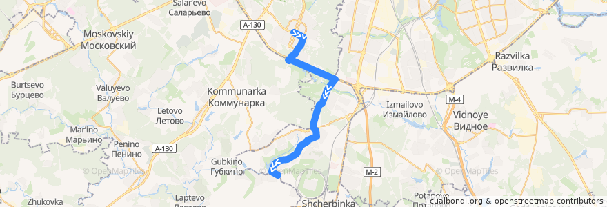 Mapa del recorrido Автобус 202: Метро "Ясенево" - Остафьевская улица de la línea  en Москва.