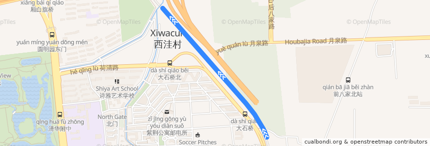 Mapa del recorrido 京包铁路 de la línea  en Haidian District.