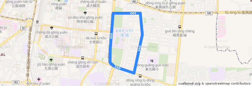 Mapa del recorrido 6路(繞駛後甲國中_往程) de la línea  en 바이허 구.