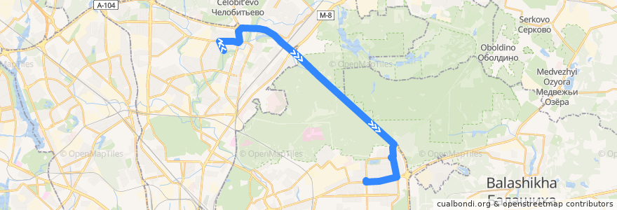 Mapa del recorrido Автобус 735: Заревый проезд => Метро «Щёлковская» de la línea  en Moscow.