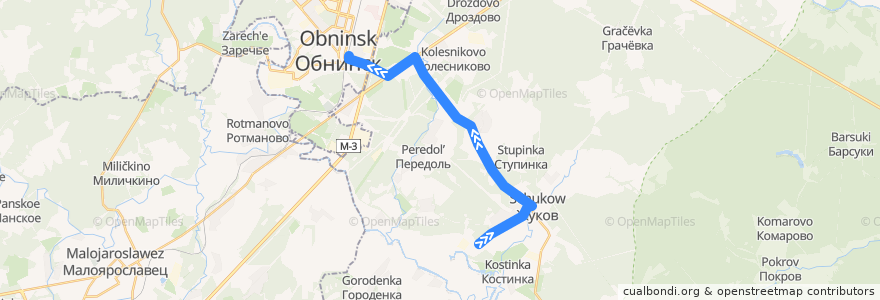 Mapa del recorrido Автобус Жуков - Обнинск de la línea  en Zhukovsky District.