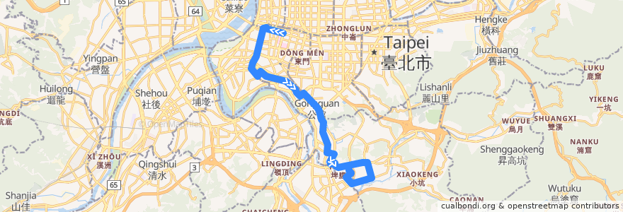 Mapa del recorrido 臺北市 253 景美女中-台北車站 (返程) de la línea  en 臺北市.