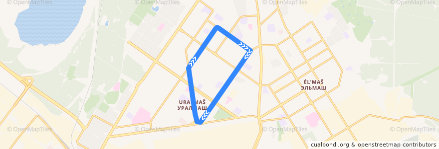 Mapa del recorrido Троллейбус 10. Ильича - Площадь 1-й пятилетки - Ильича de la línea  en Yekaterinburg Municipality.