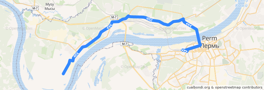 Mapa del recorrido Автобус №15: ст. Пермь II – Южная de la línea  en Stadtkreis Perm.