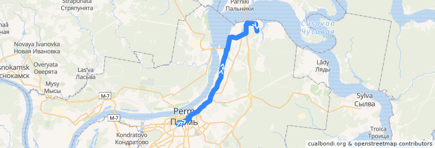 Mapa del recorrido Автобус №32: Центральный рынок – мкр-н Васильевка de la línea  en Perm District.