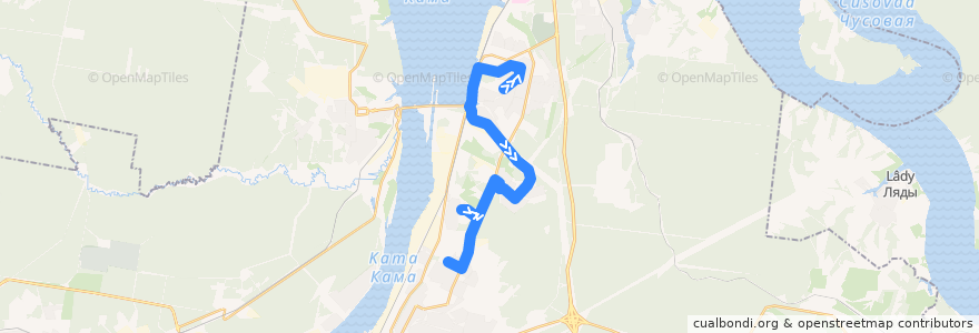 Mapa del recorrido Автобус №58: Автопарк – ул. Ивана Франко de la línea  en Stadtkreis Perm.