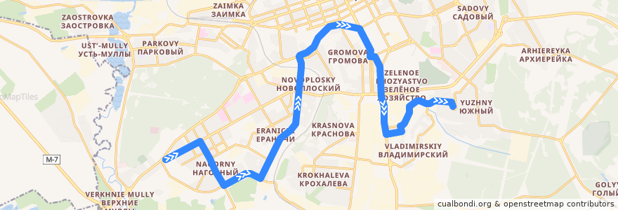 Mapa del recorrido Автобус №59: ул. Милиционера Власова – мкр-н Юбилейный de la línea  en Пермский городской округ.