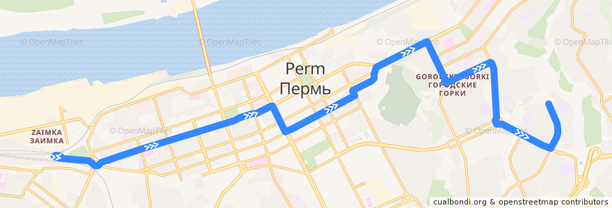Mapa del recorrido Автобус №68: ст. Пермь II – мкр-н Садовый de la línea  en Stadtkreis Perm.