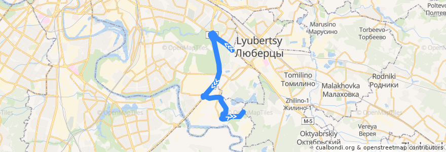Mapa del recorrido Автобус 470: метро Котельники => город Дзержинский de la línea  en Distretto Federale Centrale.