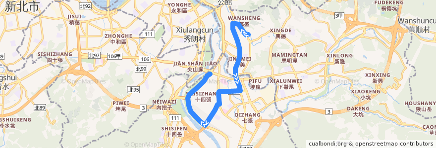 Mapa del recorrido 新北市 290副 興隆站-溪園路 (往程) de la línea  en 新北市.