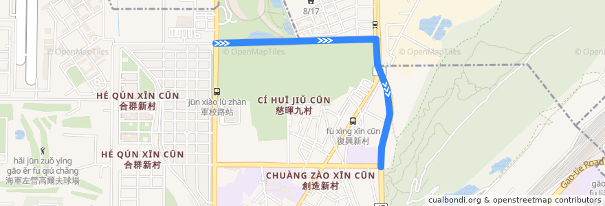 Mapa del recorrido 紅53(行駛世運站_返程) de la línea  en 左営区.